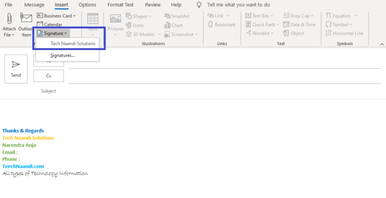 how do you add a signature to microsoft outlook email
