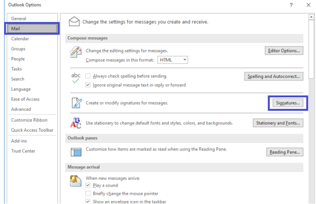 how to add signature to all emails in outlook