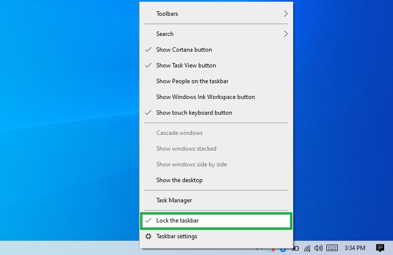 change taskbar size in windows 